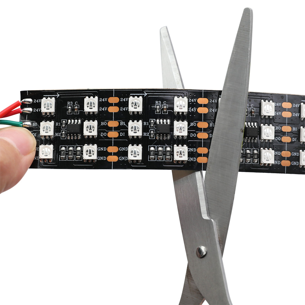DC24V Brightest Triple Rows TM1934 5050SMD Breakpoint-Resume 16.4Ft 900LEDs Addressable RGB LED Strip Lights DC24V Brightest Triple Rows TM1934 5050SMD Breakpoint-Resume 16.4Ft 900LEDs Addressable RGB LED Strip Lights